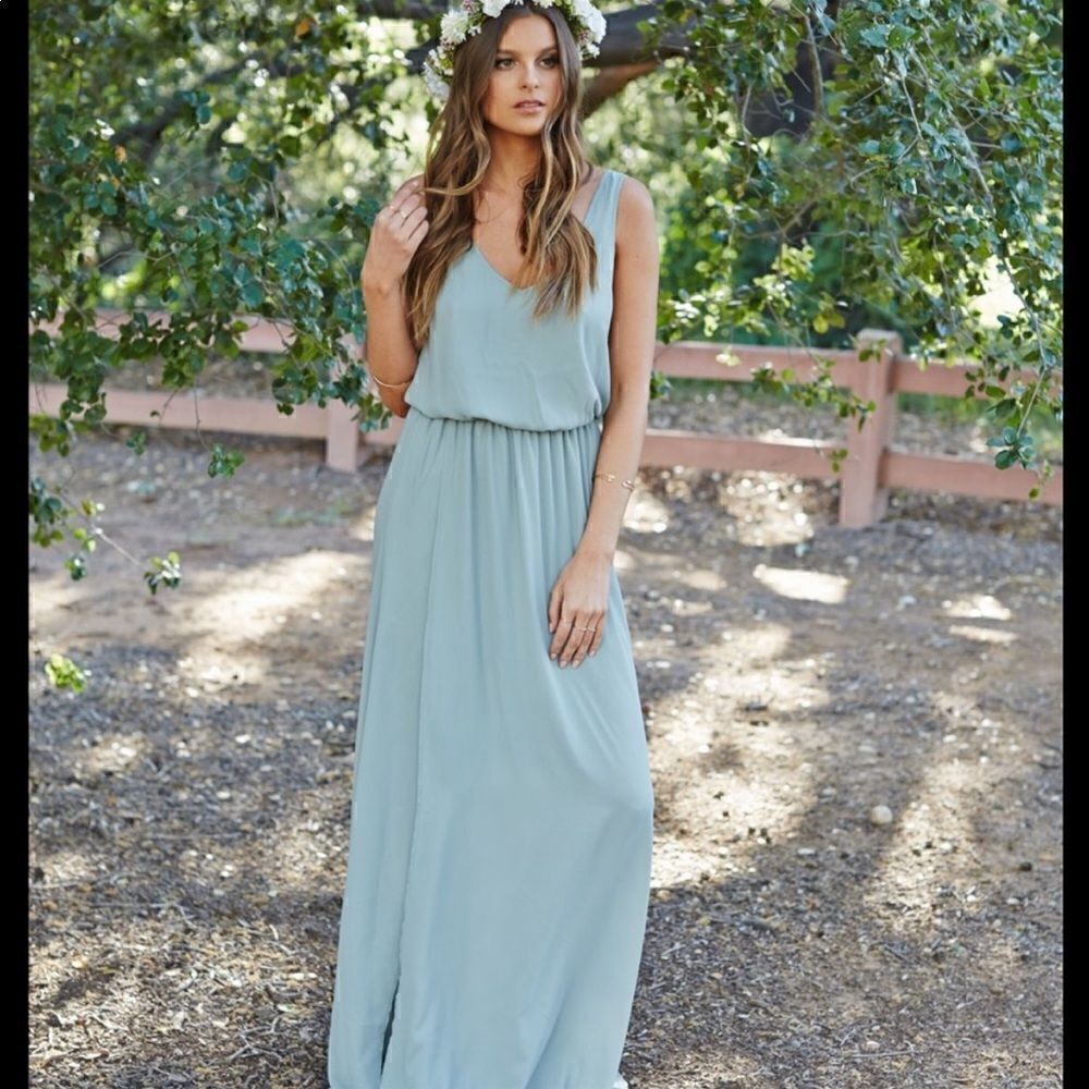 NEW Show Me Your Mumu Kendall Maxi
Bridesmaid Chiffon Dress Steel Blue - Picture 7 of 15
